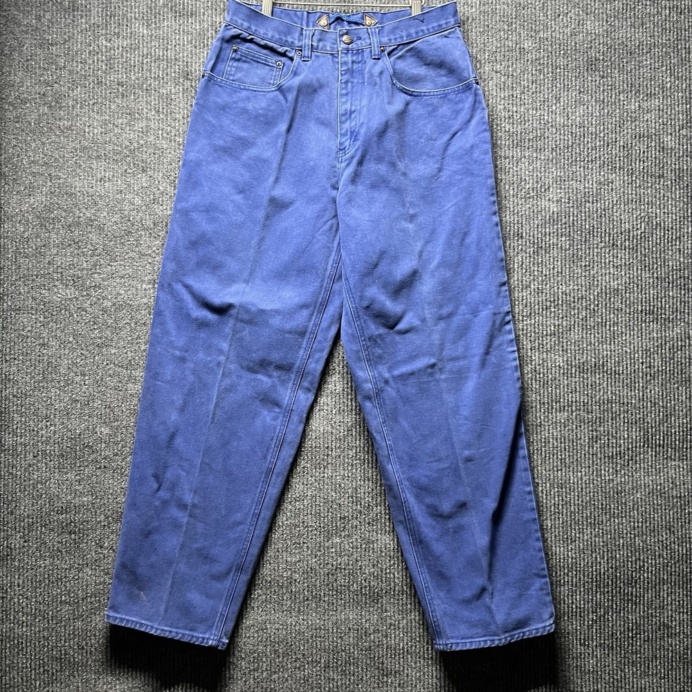 Vintage Major Damage Jeans Mens 30x29 Blue Wide Thigh‎ Straight Leg 90s Hip Hop